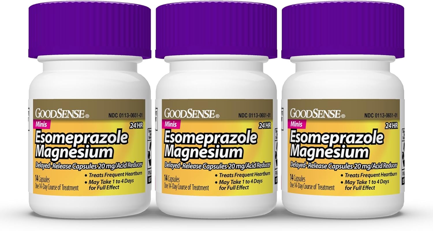 GoodSense Esomeprazole Magnesium Delayed-Release Mini Capsules, 20 mg, Acid Reducer, 42 Count : Health & Household