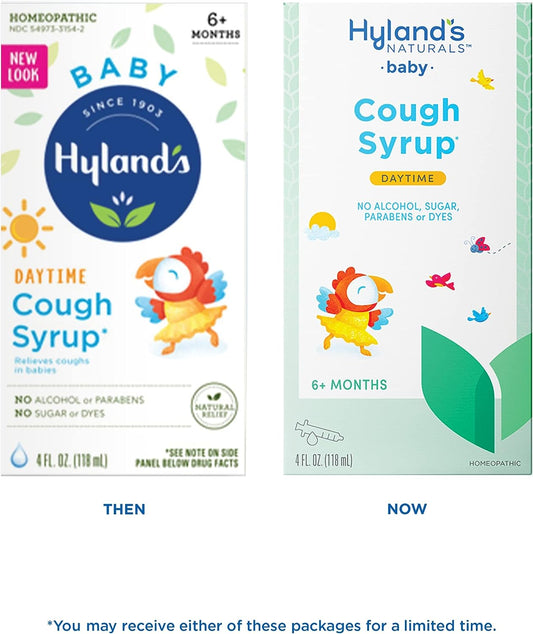 Hyland's Naturals Baby, Cough Syrup, Daytime, Infant and Baby Cold Medicine, Natural Relief of Coughs Due to Colds, 4 Fl Oz Packaging may vary