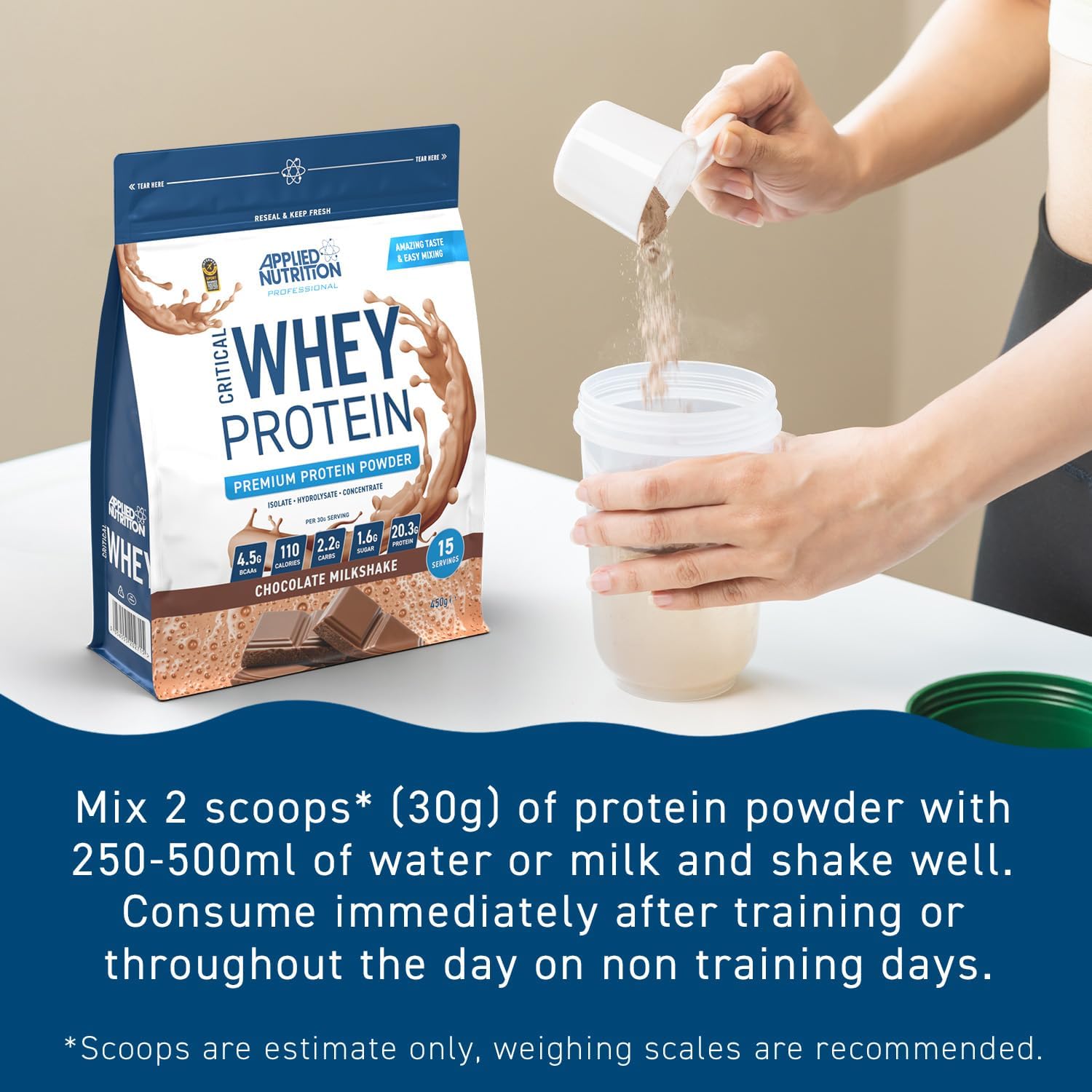 Applied Nutrition Critical Whey Protein Powder 2kg - High Protein Powder, Protein Milkshake, Muscle Building Supplement with BCAAs & Glutamine (2kg - 67 Servings) (White Chocolate Raspberry) : Amazon.co.uk: Health & Personal Care