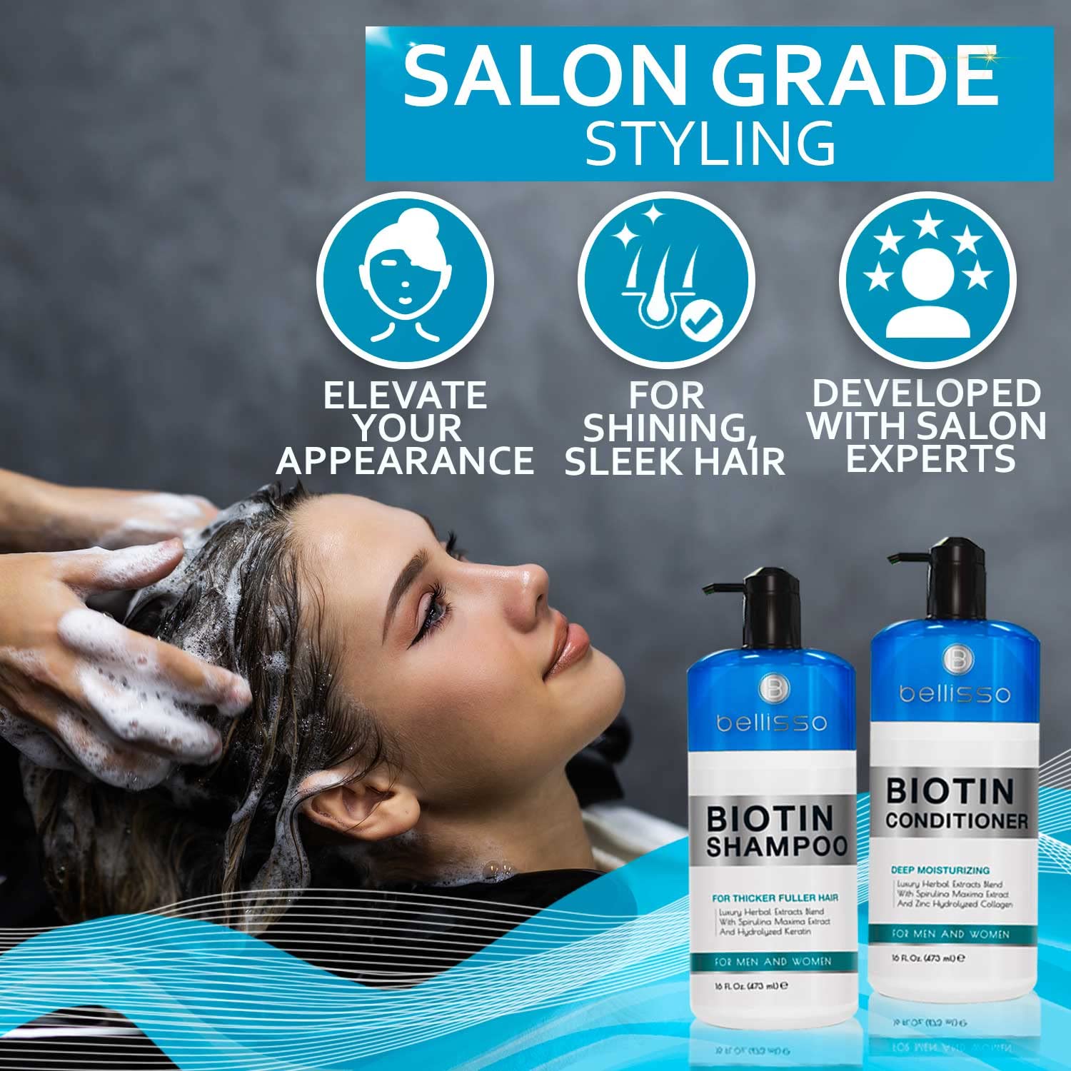 Biotin Shampoo and Conditioner Set - Sulfate and Paraben Free Treatment for Men and Women - Hair Thickening Volumizing Products to Help Boost Thinning Hair with Added Keratin : Beauty & Personal Care