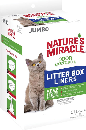 Nature’S Miracle Odor Control Litter Box Liners For Cats, 27 Count, Fit Most Extra-Large And Jumbo Multi-Cat Litter Boxes