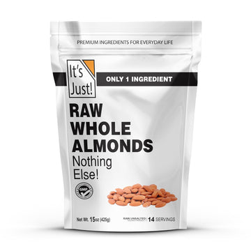 It'S Just - Raw Whole Almonds, Grown In California, 32Oz (2Lbs), Unsalted, Premium Quality, Supreme Grade, Naturally Semi Sweet, Made In Usa