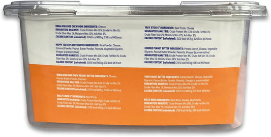 Himalayan Pet Supply Pb Love 1 Peanut Butter Cheese Chew 4 Pb Cheese Churro 3 Pb Cheese Yum 2 Pb Happy Teeth 1 Chew Bone 1 Yakystick 1 Bully Stick 1 Cheese And Bully Stick Bully Bone, Orange