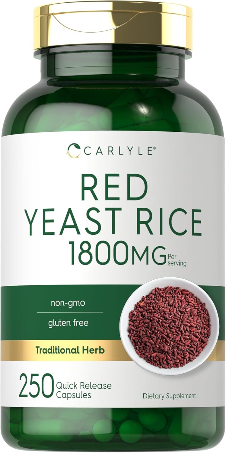 Carlyle Red Yeast Rice | 250 Capsules | Non-Gmo, Gluten Free Supplement