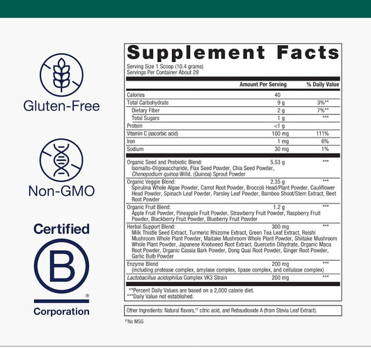 Metagenics Phytomulti Superfoods - Organic Fruit & Vegetable Superfood Powder Blend - Tropical Fruit Flavor - 29 Servings - 10.58 Oz