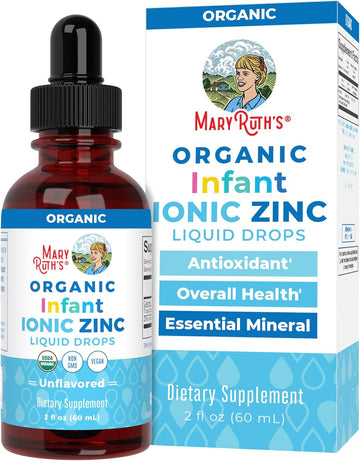 Maryruth Organics Infant Liquid Ionic Zinc With Organic Glycerin, Zinc Sulfate For Immune Support, Vegan, Formulated For Ages 0-12 Months, 1 Month Supply, 2 Fl Oz