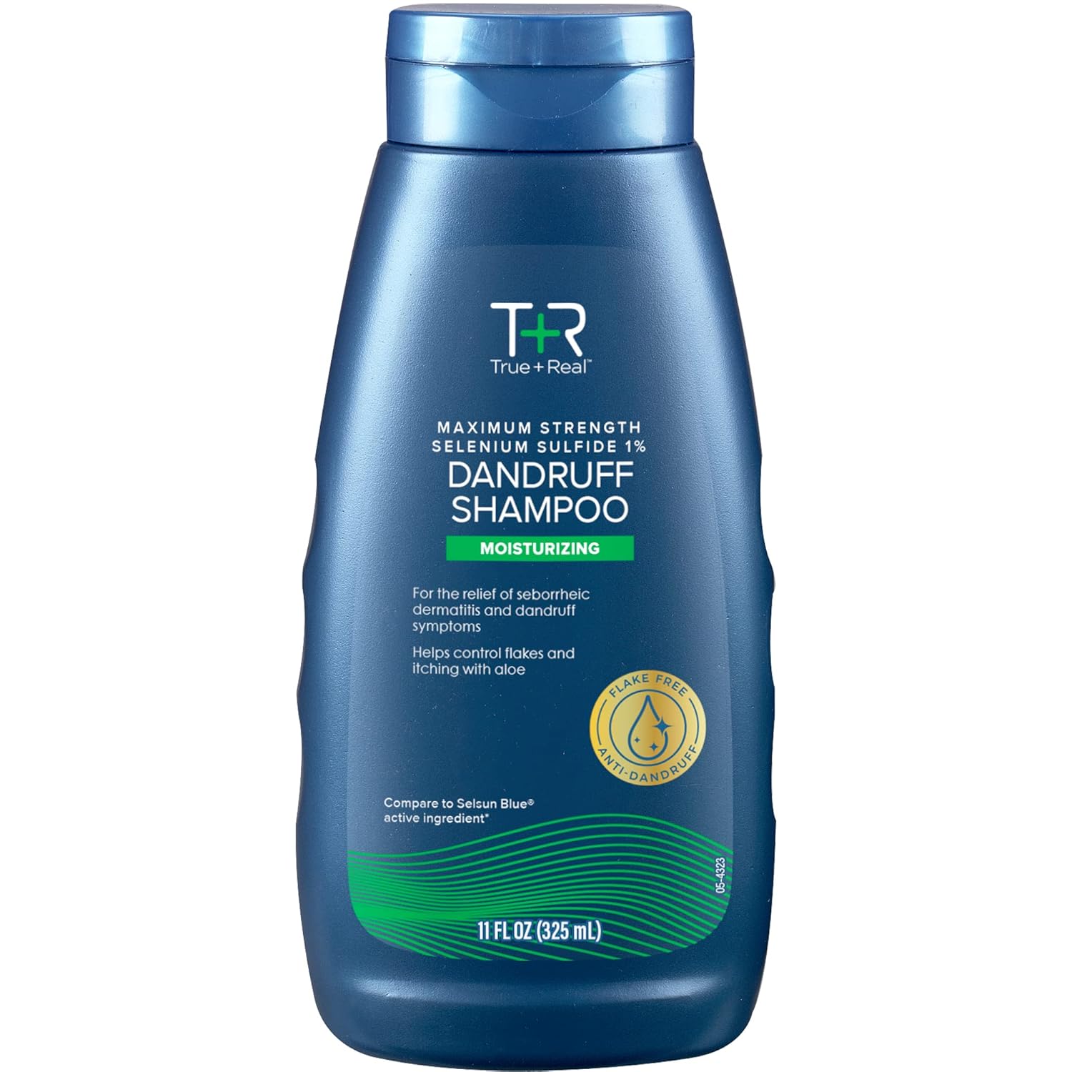 True+Real Moisturizing Dandruff Shampoo With Aloe And Selenium Sulfide 1%, 11Fl Oz