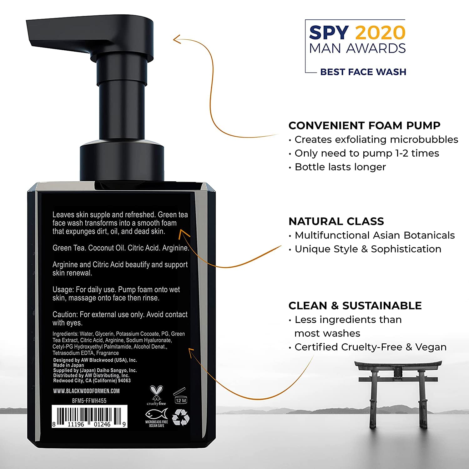 BLACKWOOD FOR MEN Hydro Cleanse Complete Set including Scalp Massager, Hydroblast Shampoo, Hydroblast Conditioner, Pure Moisture Body Wash, & BioFuse Sculpting Gel - Natural Vegan Formula : Beauty & Personal Care