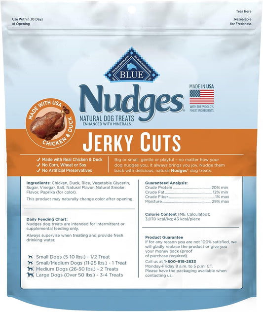 Blue Buffalo Nudges Jerky Cuts Dog Treats, Made In The Usa With Natural Ingredients, Chicken & Duck, 36-Oz. Bag