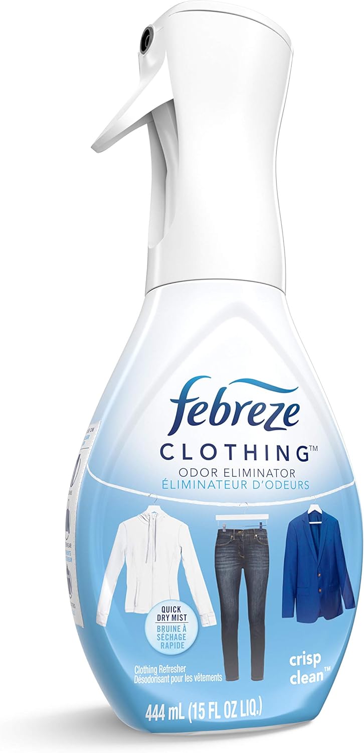 Febreze Clothing Odor Eliminator, Crisp Clean Scent, 15 Fl Oz : Sports & Outdoors