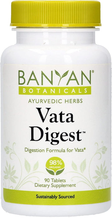 Banyan Botanicals Vata Digest – Natural Digestion Supplement Made with Organic Herbs Like Ajamoda & Ginger – for Digestion Support and Comfort* – 90 Tablets – Non GMO Sustainably Sourced Vegetarian