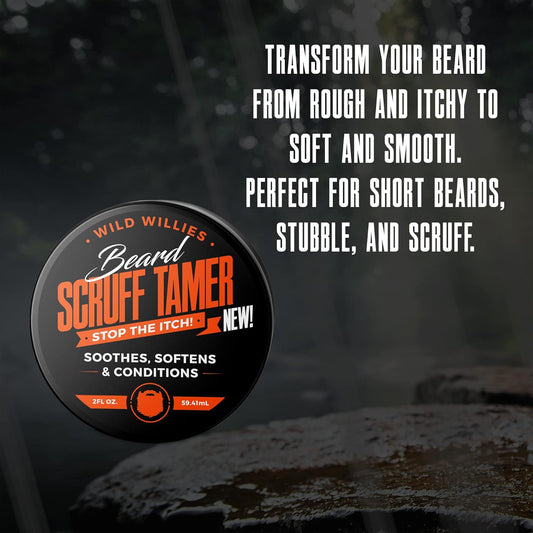 Wild Willies Beard Cream - Scruff Tamer For Short Beards & Stubble, Soothes & Nourishes With Green Tea Extract & Aloe Vera Gel