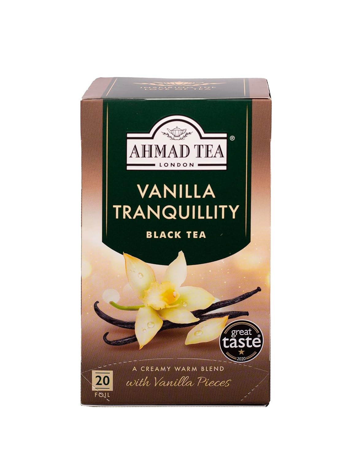 Ahmad Tea Black Tea, Vanilla Tranquility Teabags, 20 Ct (Pack Of 6) - Caffeinated & Sugar-Free