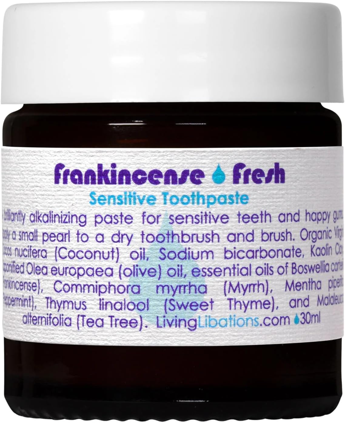 Living Libations - Organic Frankincense Fresh Sensitive Toothpaste | Natural, Wildcrafted Clean Beauty (1 Oz | 30 Ml)