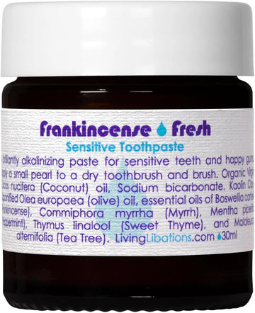Living Libations - Organic Frankincense Fresh Sensitive Toothpaste | Natural, Wildcrafted Clean Beauty (1 Oz | 30 Ml)