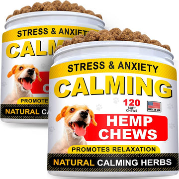 Strellalab Hemp Calming Chews For Dogs Anxiety Relief - Made In Usa W/Hemp Oil - Dog Training & Behavior Aid - Natural Stress Relief During Firework, Storm, Separation, Barking - 240 Treats