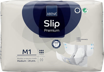 ABENA Slip Premium All-In-One Incontinence Pads For Men & Women, Eco-Labelled Womens Incontinence Pads, Mens Incontinence Pads - Medium 1, 70-110cm Waist, 2000ml Absorbency, 26PK