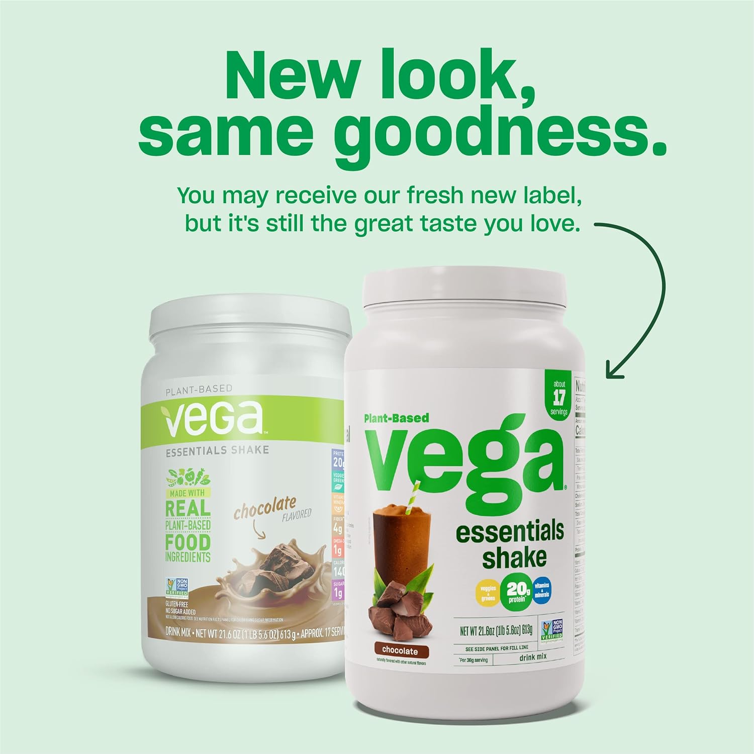 Vega Essentials Plant Based Protein Powder, Chocolate - Vegan, Superfo