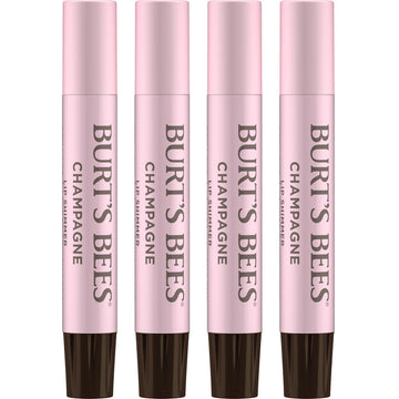 Burt'S Bees Shimmer Lip Tint Set, Tinted Lip Balm Stick, Moisturizing For All Day Hydration With Natural Origin Glowy Pigmented Finish & Buildable Color, Champagne (4-Pack)
