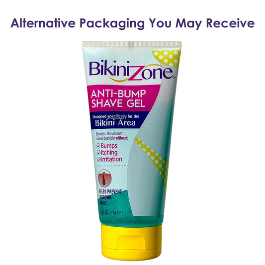 Bikini Zone Anti-Bumps Shave Gel - Close Shave w/No Bumps, Irritation, or Ingrown Hairs - Dermatologist Recommended - Clear Full Body Shaving Cream? (5 oz)