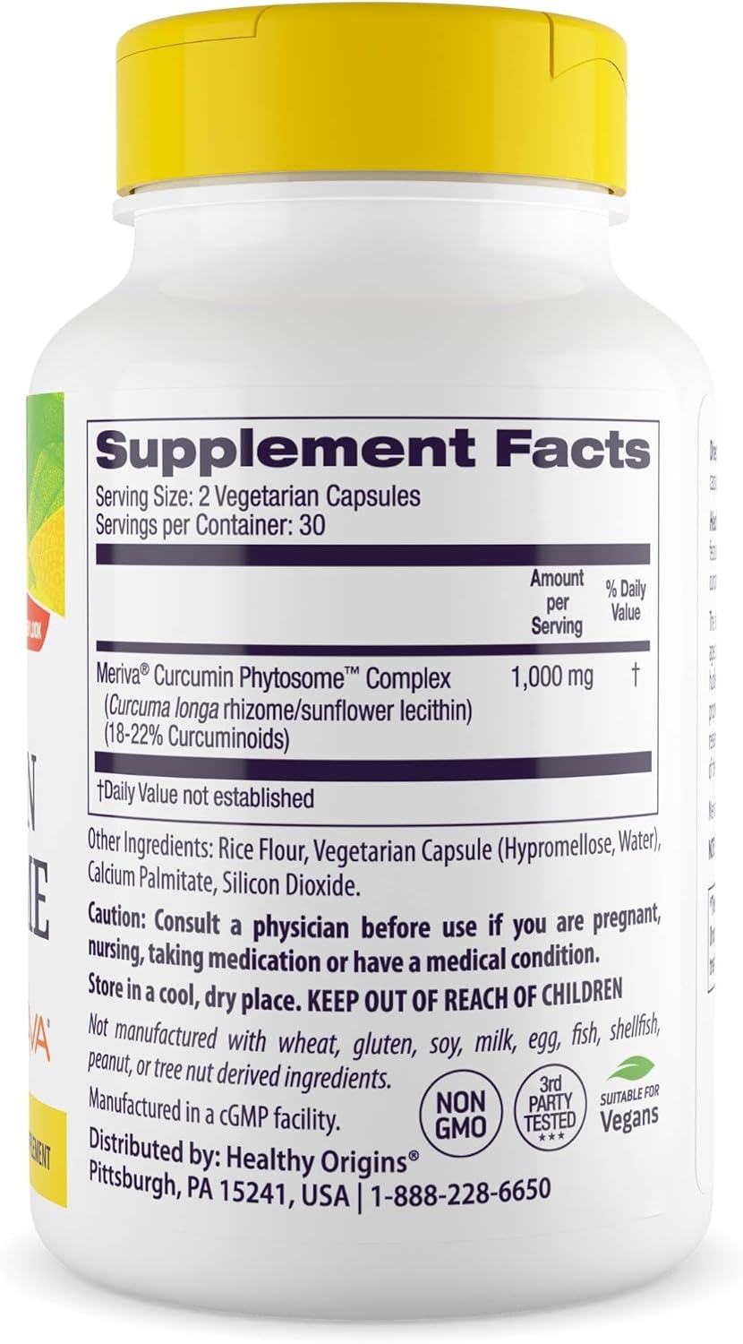 Healthy Origins Curcumin Phytosome (Featuring Meriva SF) 500 mg, 60 Veggie Caps