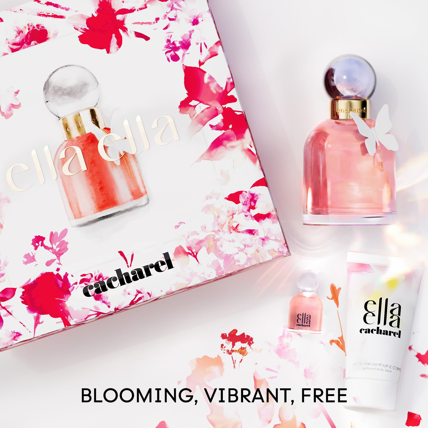 Cacharel Ella Ella - Fragrance Gift Set For Women - Includes Eau De Parfum 3.4 Fl Oz, Perfumed Body Lotion 1.7 Fl Oz, Mini Size 0.17 Fl Oz : Beauty & Personal Care