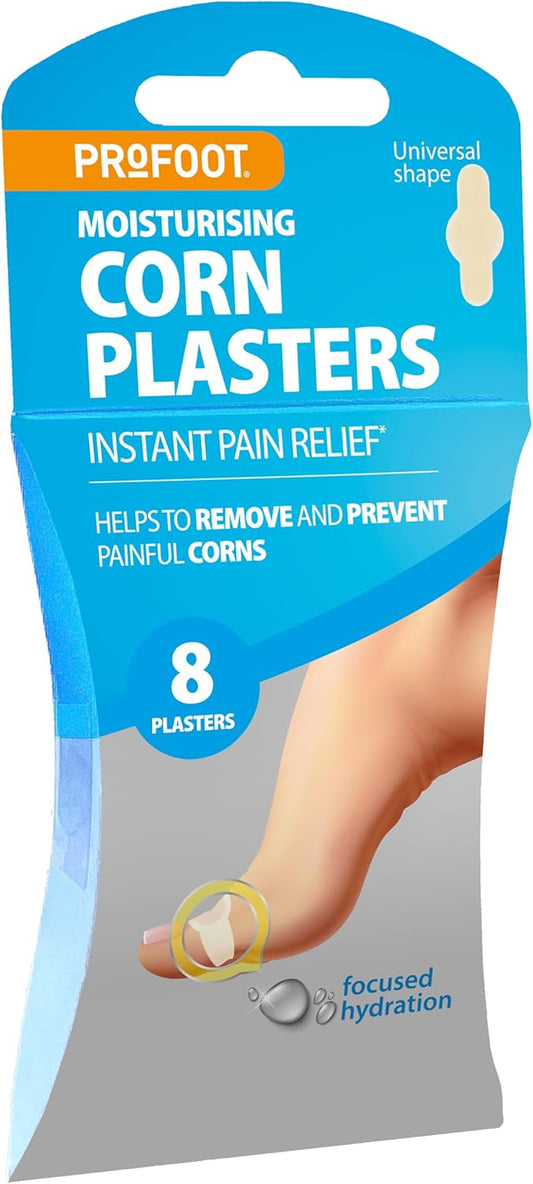 Profoot Moisturising Corn Plasters - Instant Pain Relief - Helps to Remove and Prevent Painful Corns - 8 Hydrocolloid Plasters : Amazon.co.uk: Health & Personal Care