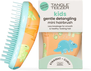 Tangle Teezer |The Original Mini Detangling Hairbrush | Palm Size Perfect For Kids & Travelling | Ideal For Wet & Dry Hair |Reduces Flyaways | Dino Mighty