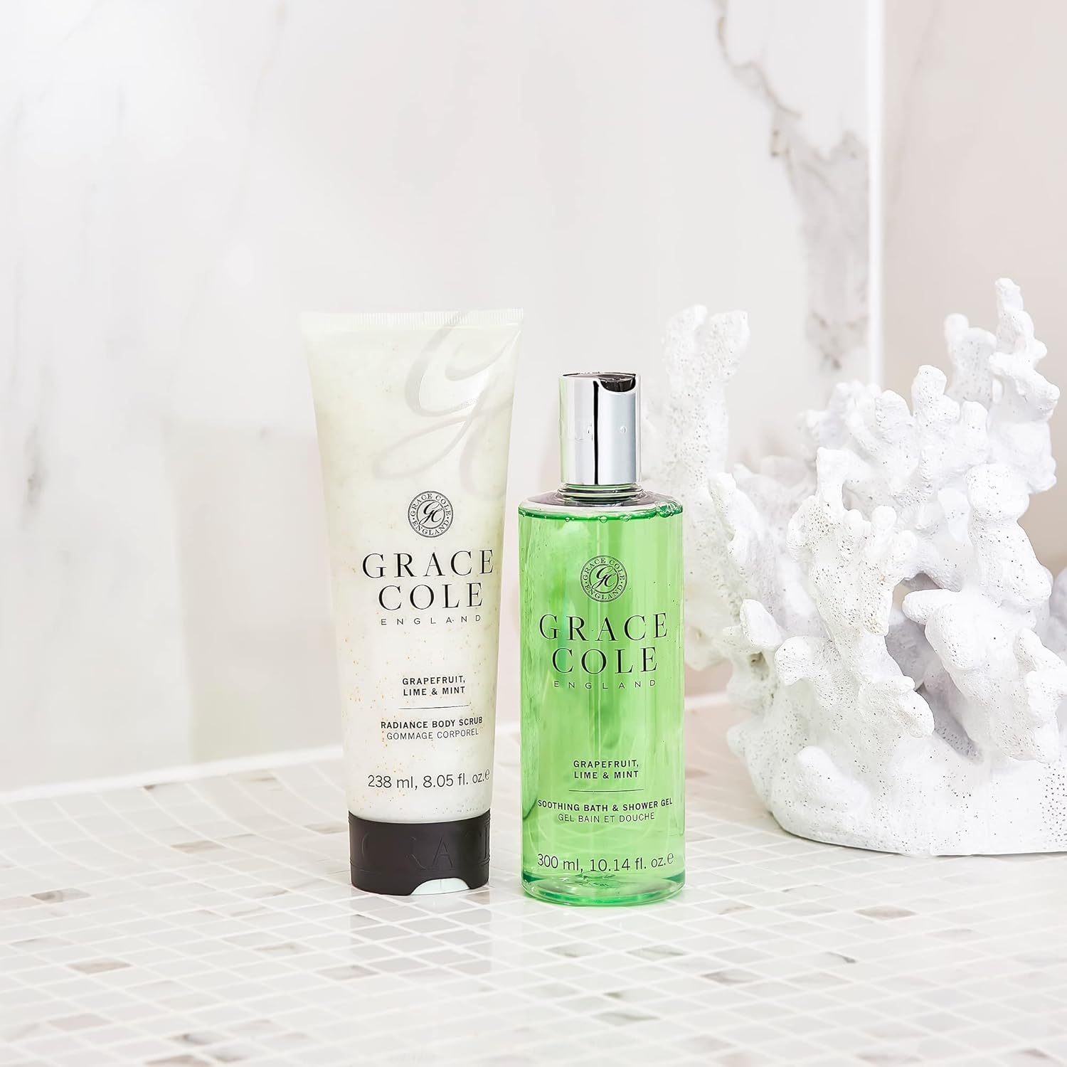 Grace Cole Bath & Shower Gel Grapefruit Lime & Mint Fragrance 300ml - Essential Oils - Vegan and Cruelty Free, No SLS or Parabens - Made In England : Amazon.co.uk: Beauty