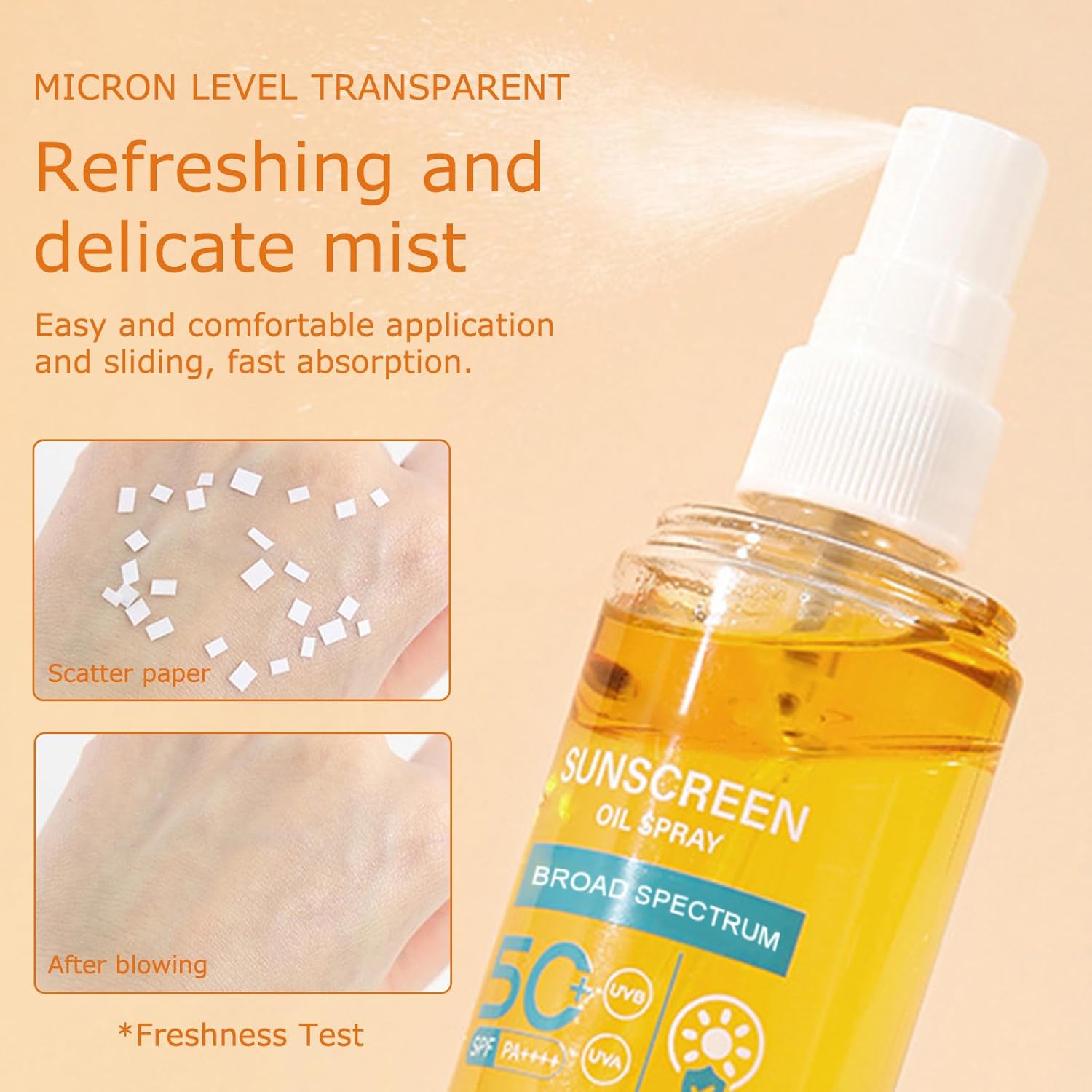 Kyda Oil Sunscreen Spray, Glow Oil Sunscreen Mist Spf 50, Lightweight Hydration Refreshing Sun Protect Spray, Broad Spectrum Uva/Uvb Protection : Beauty & Personal Care