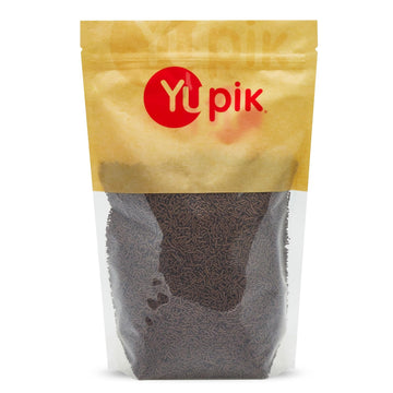 Yupik Oblong Chocolate Flavored Sprinkles, 2.2 Lb, Low Sugar, Cholesterol-Free, Sodium-Free, Kosher, Perfect For Baking And Decorating Ice Cream, Cakes, Cookies, Cupcakes, And Donuts