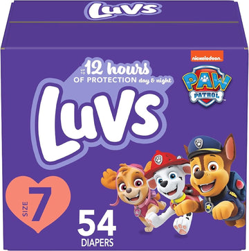 Luvs Diapers - Size 7, 54 Count, Paw Patrol Disposable Baby Diapers