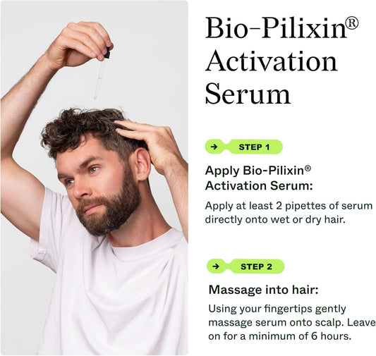 Scandinavian Biolabs Bio-Pilixin® Serum For Men | Helps Reduce Hair Loss Due To Breakage, Activate Hair Growth, Stem Cell Technology, Drug-Free, Clinically Tested, 100 Ml / 3.4 Oz (1-Month)