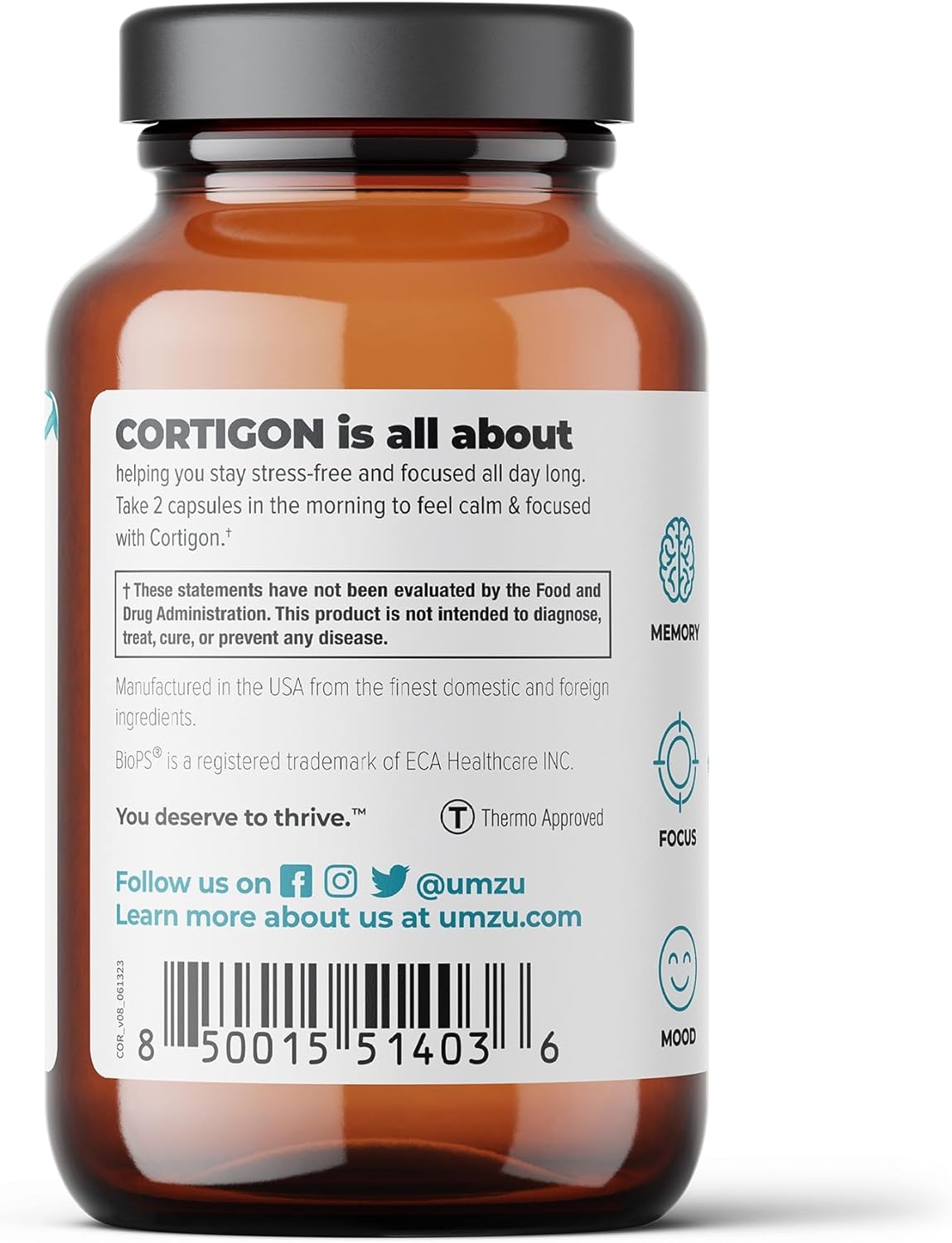 UMZU Cortigon - Natural Stress Relief & Cognition Supplement to Suppor