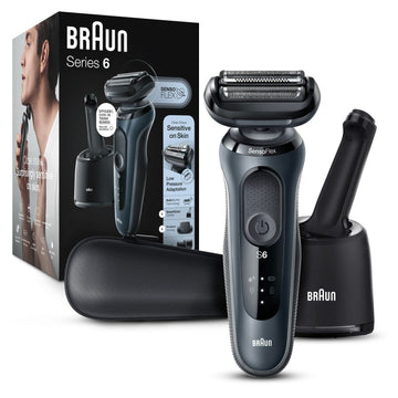 Braun Series 6 6075Cc Electric Shaver With Smartcare Center And Precision Trimmer, Wet & Dry, Rechargeable, Cordless Foil Shaver, Black