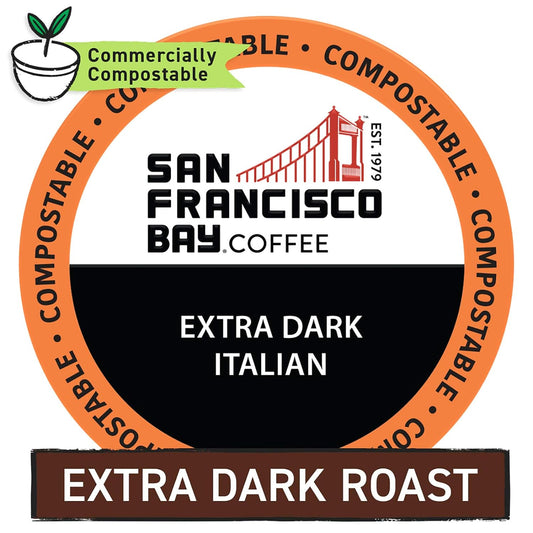 San Francisco Bay Compostable Coffee Pods - Extra Dark Italian (80 Ct) K Cup Compatible including Keurig 2.0, Dark Roast