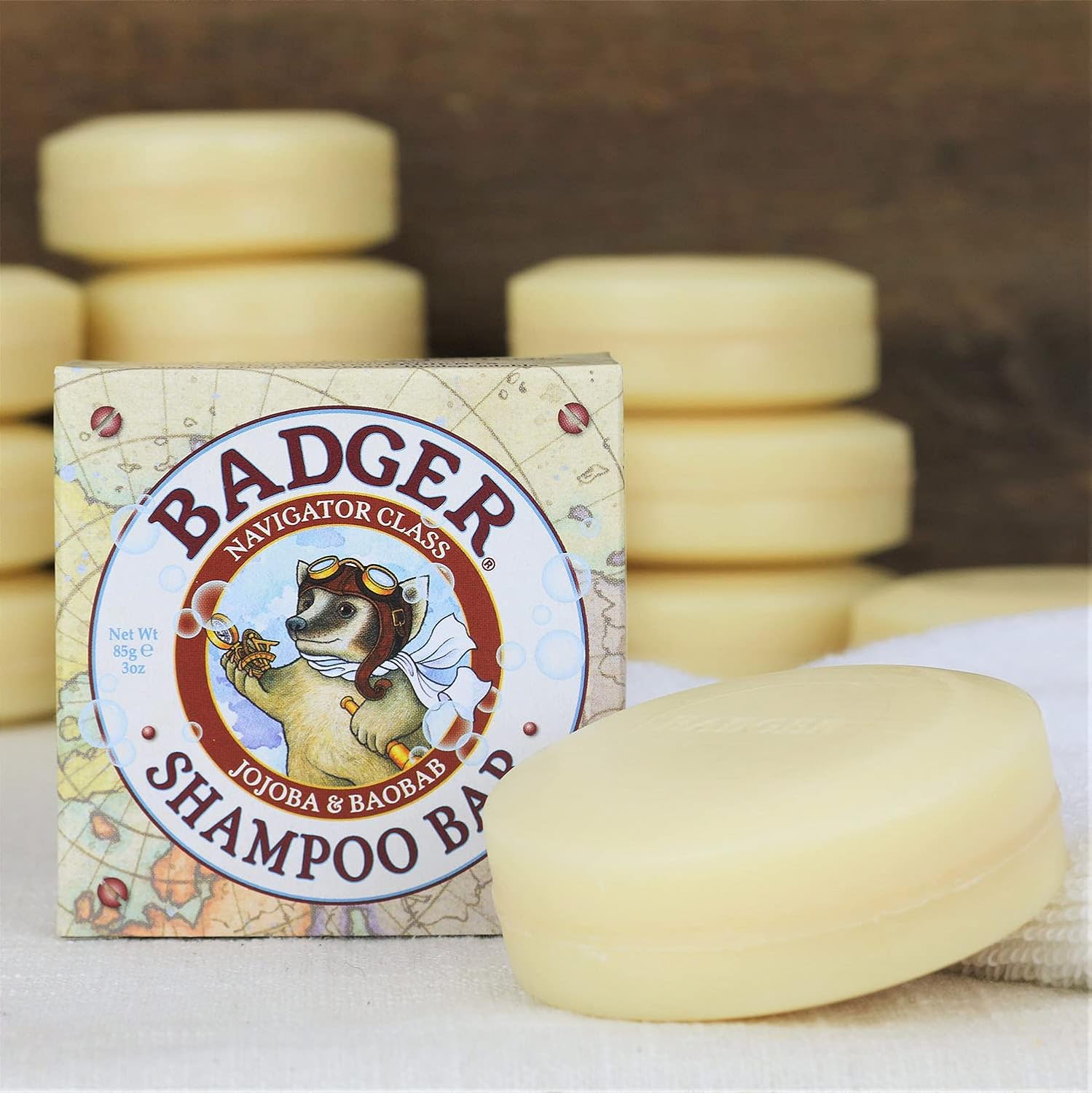 Badger - Jojoba & Baobab Conditioning Shampoo Bar, Natural Vegan Hair Bar, 3 oz : Beauty & Personal Care