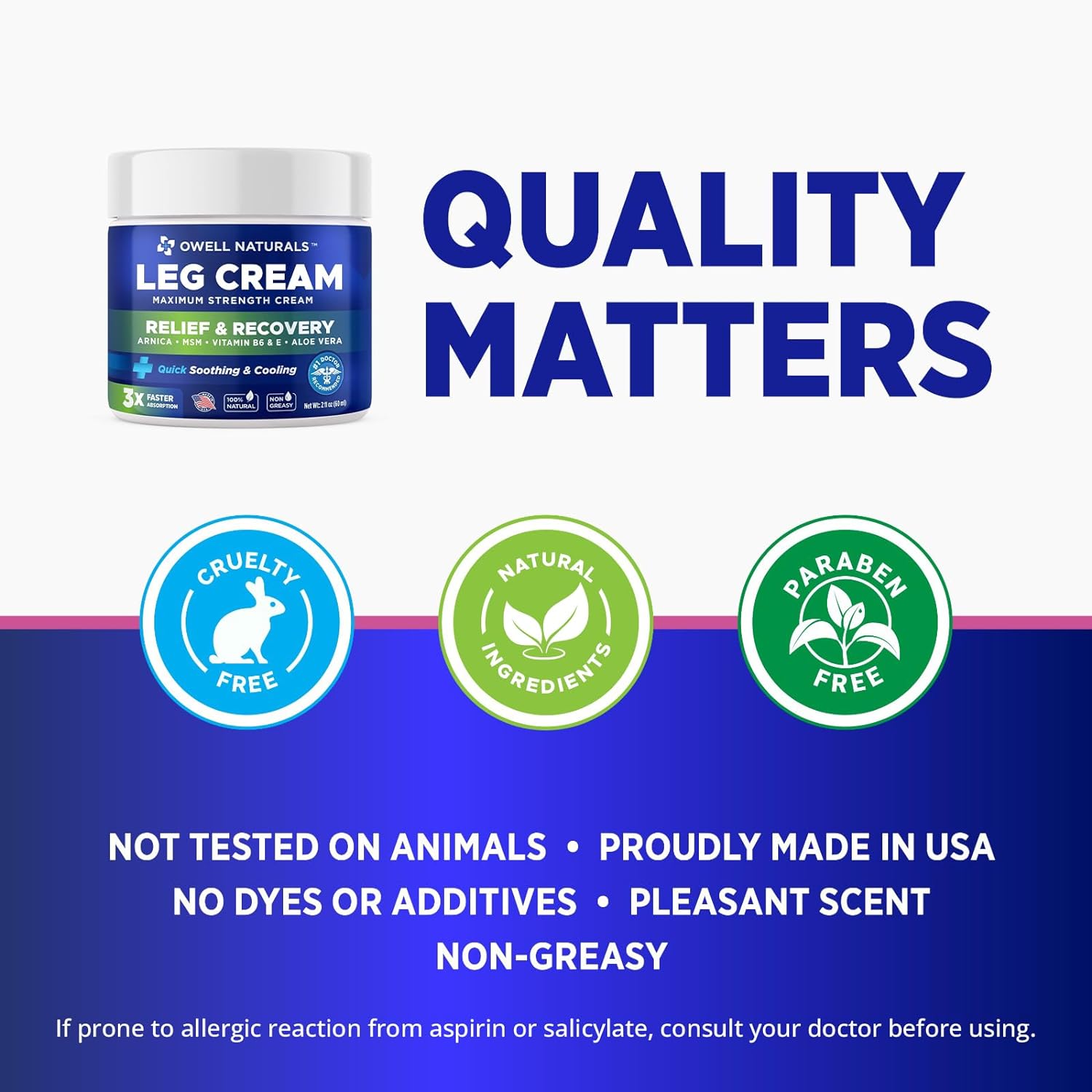 OWELL NATURALS Restless Legs Cream - Fast-Acting Maximum Strength Natural Relief for Restless Legs Syndrome : Beauty & Personal Care