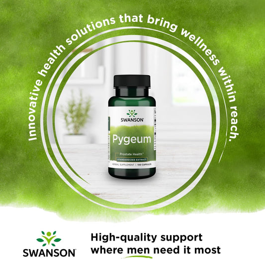 Swanson Pygeum - Herbal Supplement Promoting Male Prostate Health, Bladder, And Urinary Tract Health Support - Mens Health Supplement - (100 Capsules, 125Mg Each) 2 Pack
