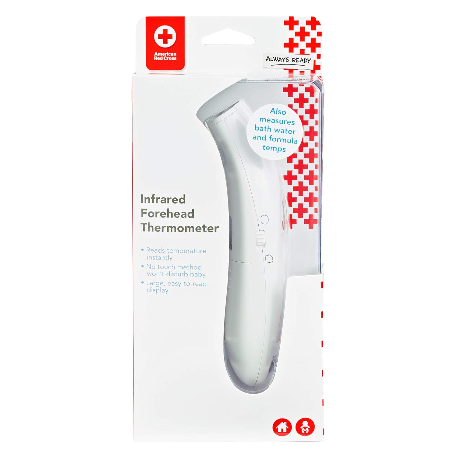 The First Years American Red Cross Digital Infrared Forehead No-Touch Thermometer for Adults and Kids : Patio, Lawn & Garden