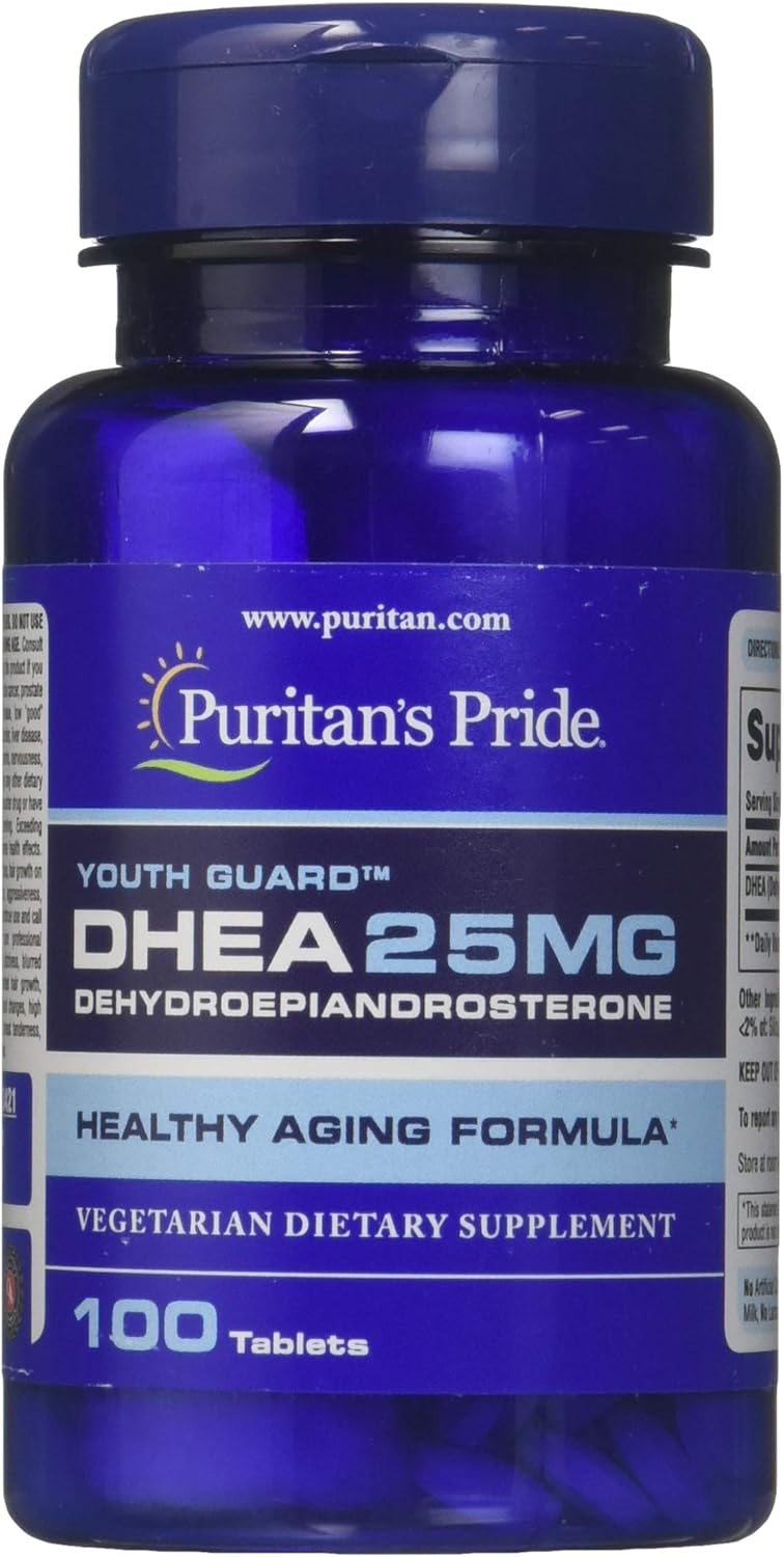 Puritan'S Pride Dhea, 25 Mg (100 Tabs), 100 Count (Pack Of 1)
