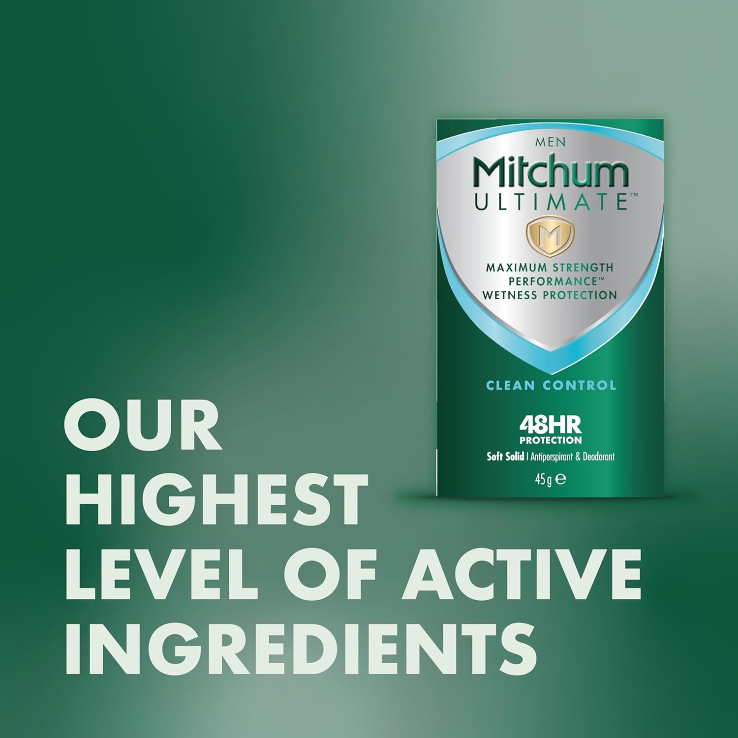 Mitchum Ultimate 48Hr Protection Soft Solid Cream Stick Deodorant For Men & Antiperspirant Clean Control, Dermatologist Tested,45 G (Pack Of 1)