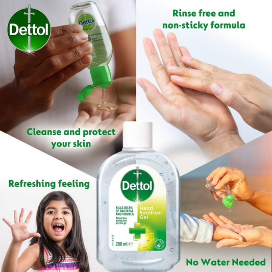 Dettol Antibacterial Hand Sanitiser Gel Disinfectant, 200 Ml, (Pack Of 1)