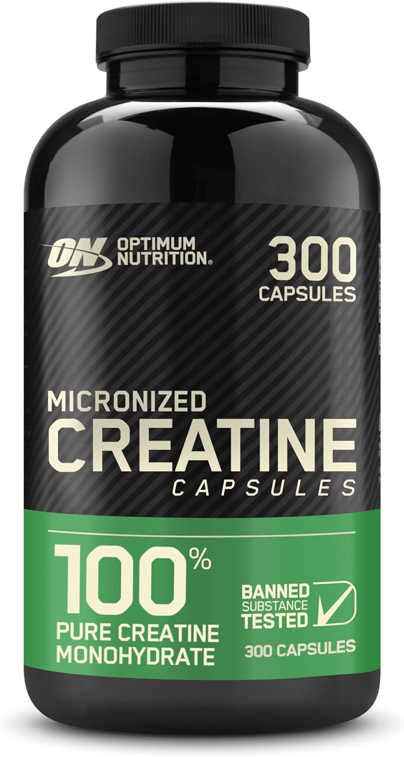 Optimum Nutrition Micronized Creatine Monohydrate Capsules, Keto Friendly, 2500Mg, 300 Capsules (Packaging May Vary)