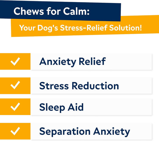 Hemp Calming Chews For Dogs - Dog Calming Treats - Anxiety Relief Treats - Dog Calming Chews - Stress - Sleep Calming Aid - Health & Wellness Supplements For Dog Separation Barking - 120 Treats