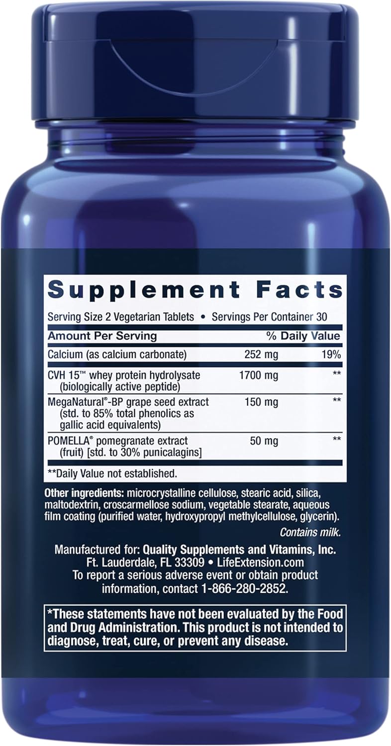 Life Extension Optimal BP Management Supports Already-Healthy Blood Pressure - Pomegranate & Grapeseed Extracts - 60 Vegetarian Tablets