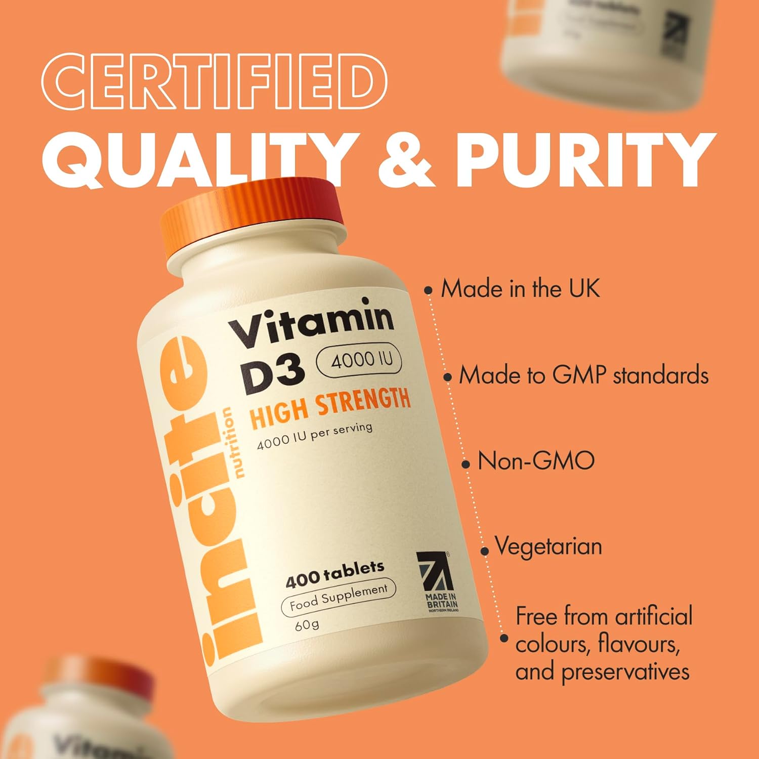 Vitamin D3 4000 IU - 400 High Strength Vitamin D Tablets (1+ Year Supply) - Vegetarian - Immune System Booster - Gluten Free - Vitamin D Supplements - Made in The UK : Amazon.co.uk: Health & Personal Care