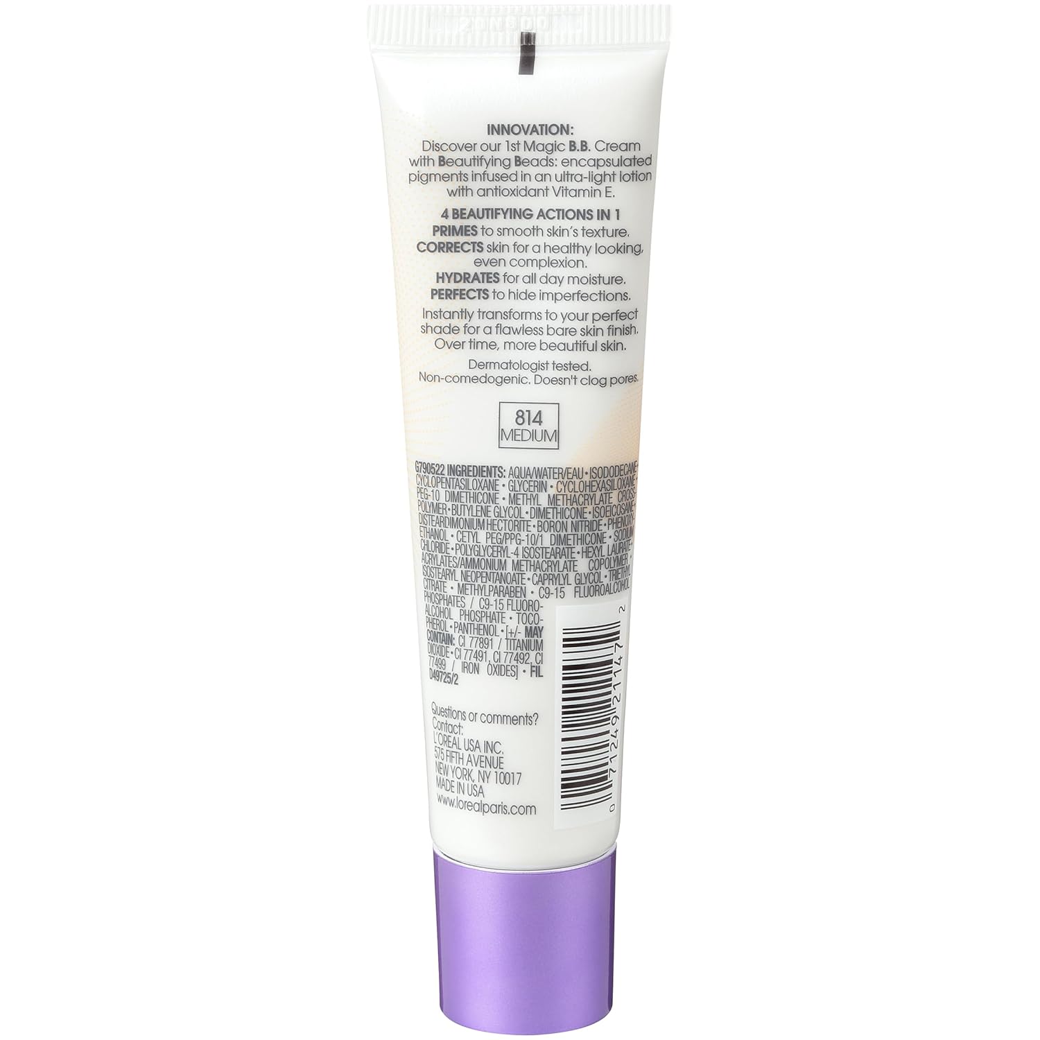 L'Oréal Paris Makeup Magic Skin Beautifier BB Cream Tinted Moisturizer, Medium, 1 fl oz, 1 Count : Beauty & Personal Care