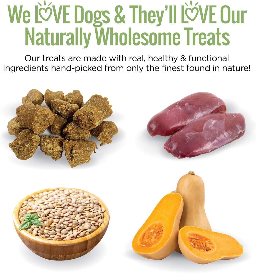 Smart Cookie All Natural Dog Treats - Duck & Squash - Training Treats for Dogs with Allergies or Sensitive Stomachs - Soft Dog Treats, Grain Free Dog Treats, Chewy, Human-Grade, Made in USA - 5oz Bag : Pet Supplies