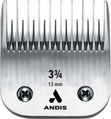 Andis – 64133, Ultra Edge Detachable Dog Clipper Blade – Comprised Of Carbon-Infused Steel, Exclusive Hardening Process With 3-3/4-Inch Skip Tooth - For Agc, Bdc Series - 1/2-Inch Cut Length, Chrome